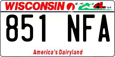 WI license plate 851NFA