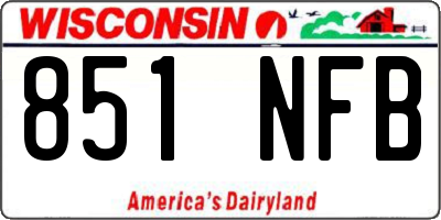 WI license plate 851NFB