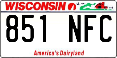 WI license plate 851NFC