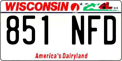 WI license plate 851NFD