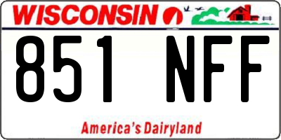 WI license plate 851NFF