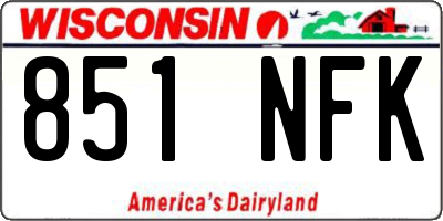 WI license plate 851NFK