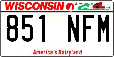 WI license plate 851NFM
