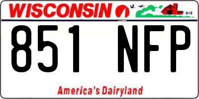WI license plate 851NFP