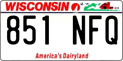 WI license plate 851NFQ