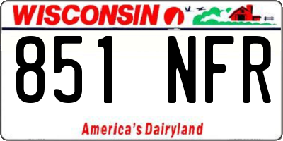 WI license plate 851NFR