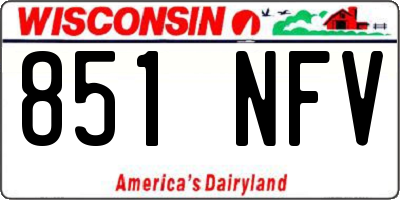 WI license plate 851NFV