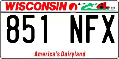 WI license plate 851NFX