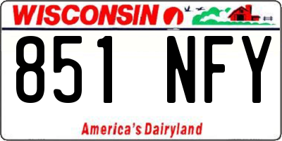 WI license plate 851NFY