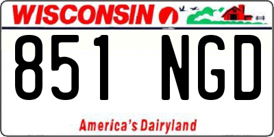 WI license plate 851NGD