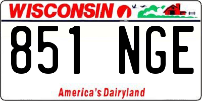 WI license plate 851NGE