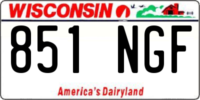 WI license plate 851NGF