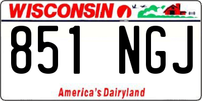 WI license plate 851NGJ