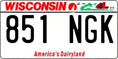 WI license plate 851NGK
