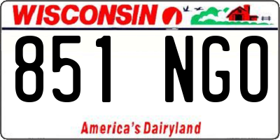 WI license plate 851NGO