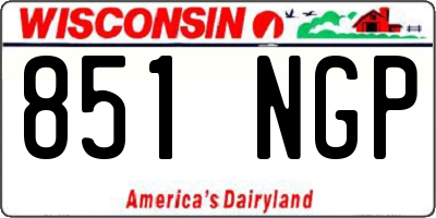 WI license plate 851NGP