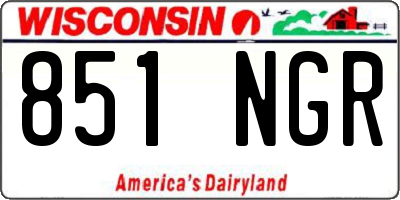 WI license plate 851NGR
