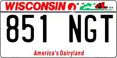 WI license plate 851NGT