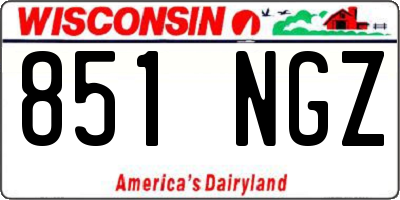 WI license plate 851NGZ
