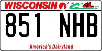 WI license plate 851NHB