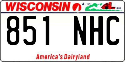 WI license plate 851NHC