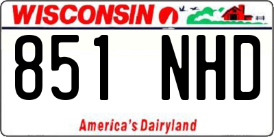 WI license plate 851NHD