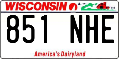 WI license plate 851NHE
