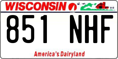 WI license plate 851NHF