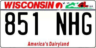 WI license plate 851NHG