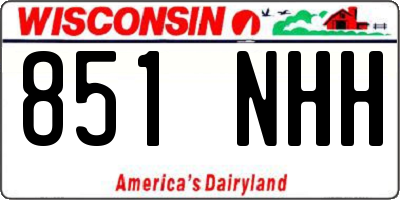 WI license plate 851NHH