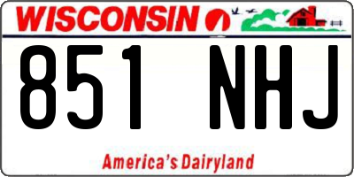 WI license plate 851NHJ