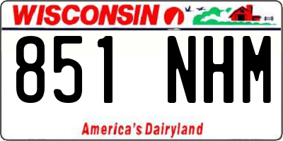 WI license plate 851NHM