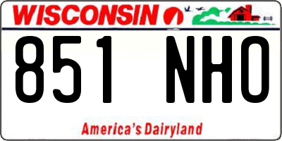 WI license plate 851NHO