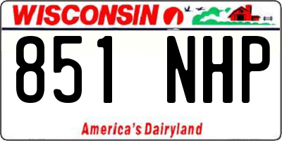 WI license plate 851NHP