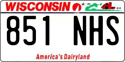 WI license plate 851NHS