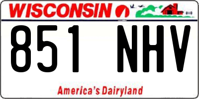 WI license plate 851NHV
