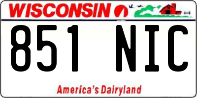 WI license plate 851NIC