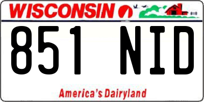 WI license plate 851NID