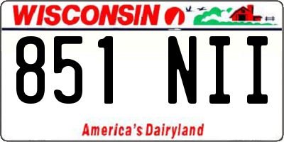 WI license plate 851NII