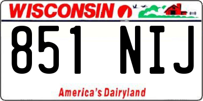 WI license plate 851NIJ