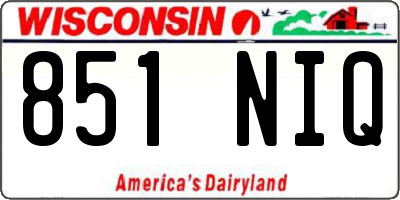 WI license plate 851NIQ