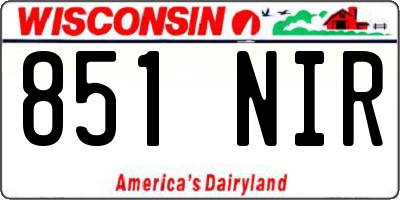 WI license plate 851NIR