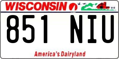 WI license plate 851NIU