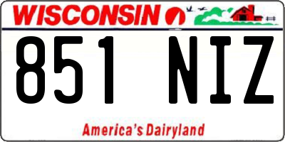 WI license plate 851NIZ