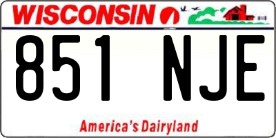 WI license plate 851NJE