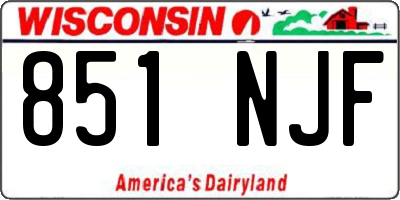 WI license plate 851NJF