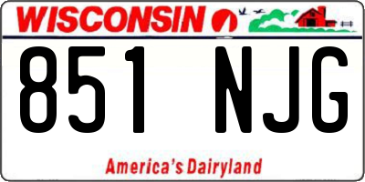 WI license plate 851NJG