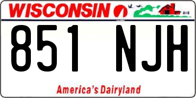 WI license plate 851NJH