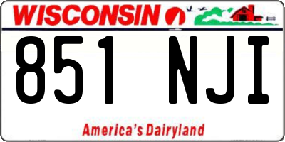 WI license plate 851NJI