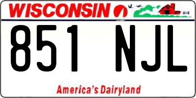 WI license plate 851NJL